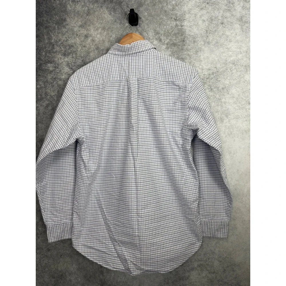 Ralph Lauren Boys White Blue Check Long Sleeve Button Down Shirt XL